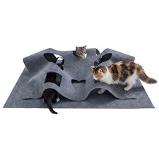48  x 36  Interactive Foldable Cat Tunnel w/8 Funny Cat Holes, Pet Accessory