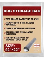 1 PCS 4 Mil Heavy Duty Plastic Carpet Rug Storage Bag Zip Tie 6x9 Ft