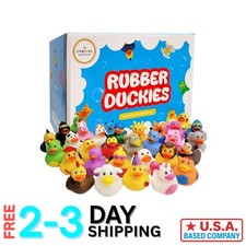Vibrant 25-Pack Rubber Ducks - Ideal for Birthday Parties  Pool Play Activities