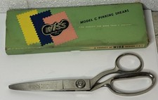 Vtg Wiss Pinking Shears Zig Zag Scissors Sewing Chrome 9.25  Mid-Century Tailor