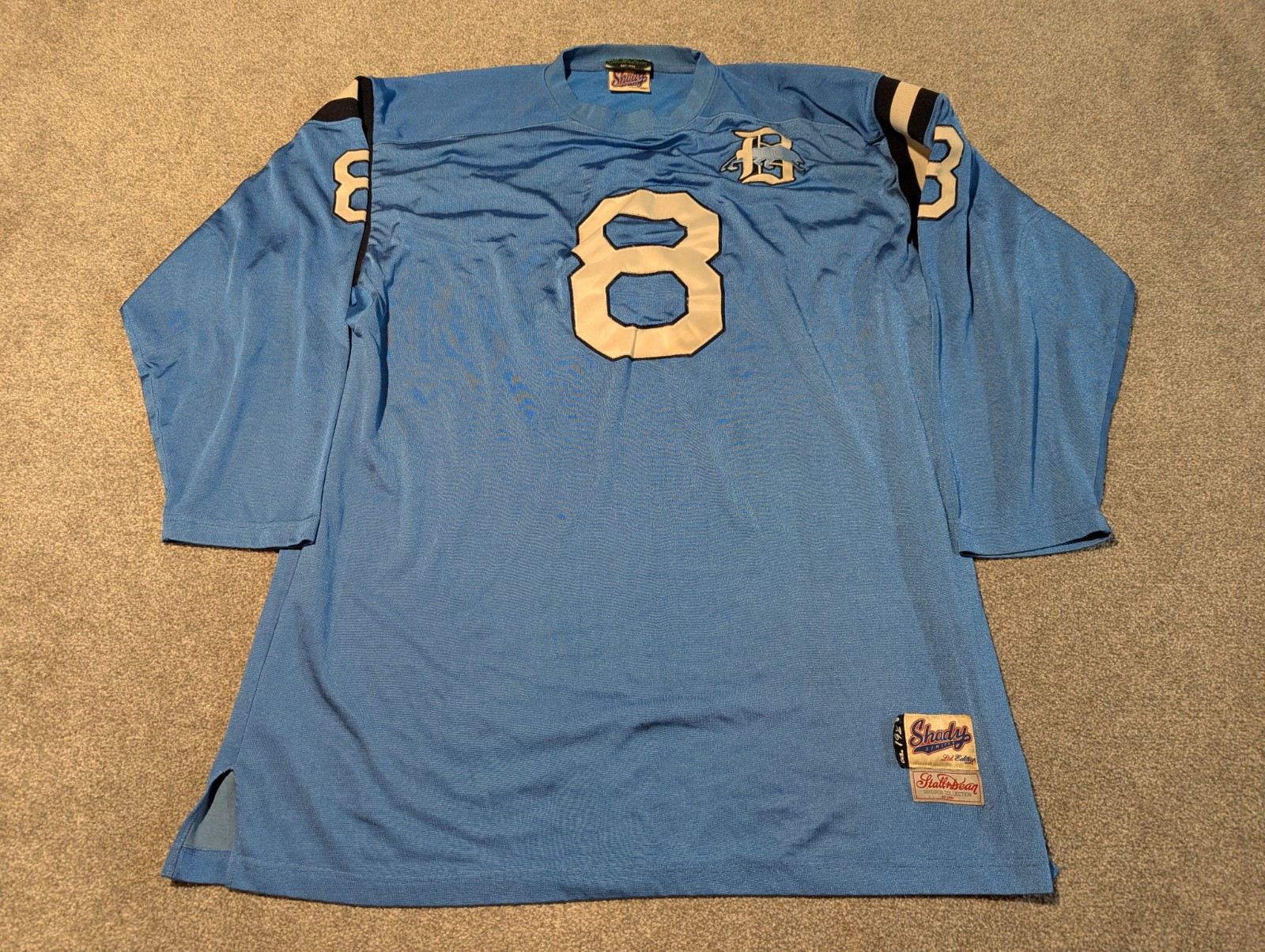 Shady Limited Jersey Mens 4XL Blue Football Long Sleeve Eminem