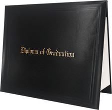 11"X14" Imprinted Padded Diploma Cover Certificate Holder Black