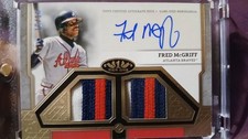 fred mcgriff topps tier one dual relic color patch  auto 10/10!!!!!!!!!