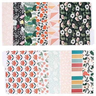 Cute File Folders, Set of 12 3-Tab Letter Size Decorative File Folders Boho M...