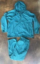 Vintage Men’s Lands End Green Windbreaker Pants Jacket Set 32x30 USA Made