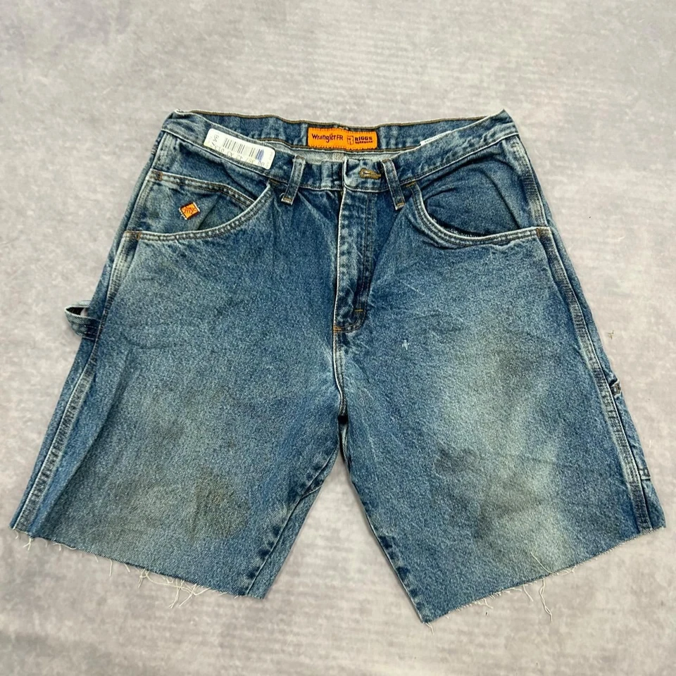 Pantalones Cortos Wrangler Riggs Ropa de Trabajo Cortados Carpintero Denim Pantalones Cortos Para Hombre 33 Foto 2 de 4
