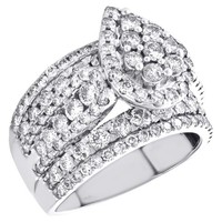 10K WeißGold Rund Diamant Tropfen Halo Kathedral Design Verlobungsring 3 Ct