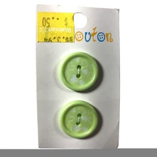 Lansing 2 Green Heart 7/8" Buttons Vintage vn