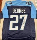 Eddie George Titans #27 Autographed NFL Jersey Beckett BAS Authenticated