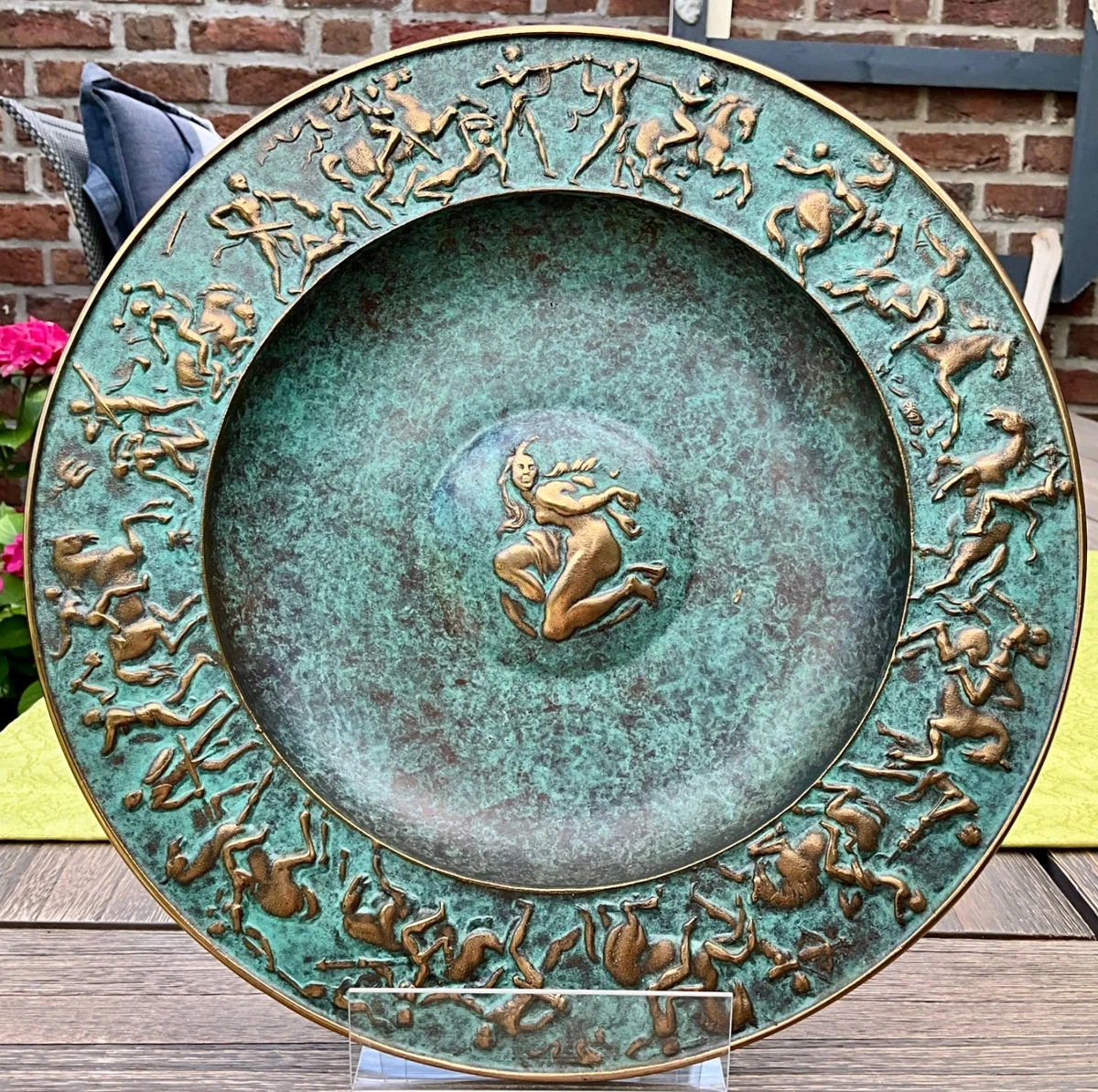 Seltener Bronze-Wandteller (Rudolf Kaesbach 1873 - 1955)