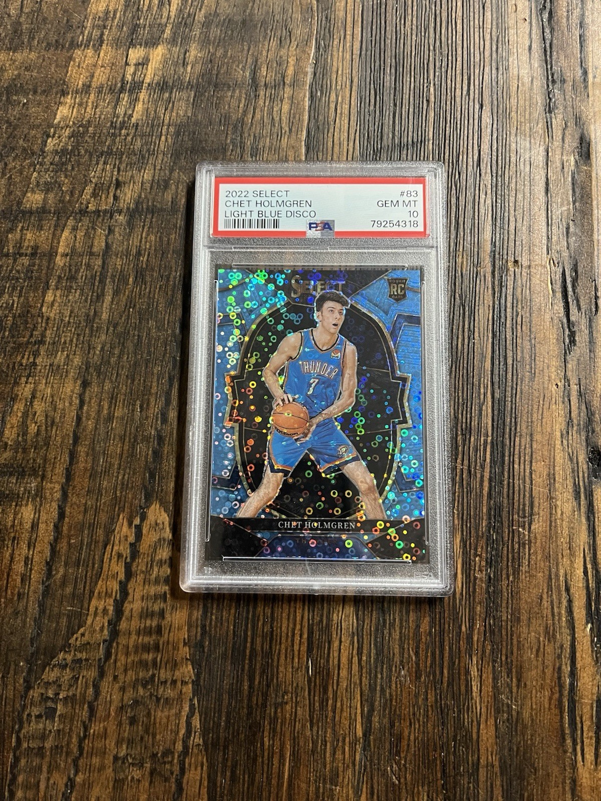 2022-23 Panini Select  Chet Holmgren #83 Light Blue Disco Prizm 60/99 (RC)