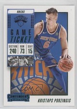 2018-19 Panini Contenders Game Ticket Green Kristaps Porzingis #13 3d1