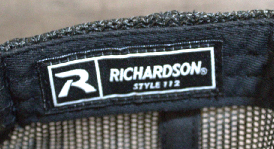 Ward Wood Gray & Black Mesh Adjustable Snap Back Richardson Hat Cap Unisex Adult image 8