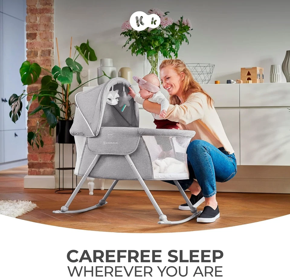 Kinderkraft Baby Crib 3 in 1 LOVI Folding and Unfolding, Adjustable Canopy, wit - Image 3 of 4