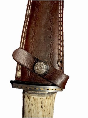 Custom Handmade 10in Damascus Steel Dagger Antler Stag Handle w/sheath