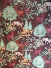 Hoffman California Eco Friendly  DEERS /TREES IN WOODS  Cotton  Fabric  SBTYX44