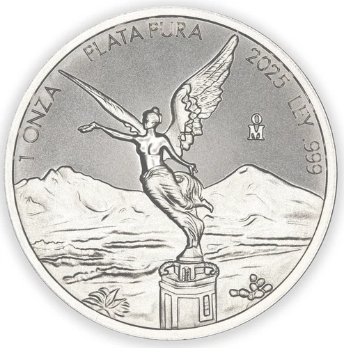 2025 Intaglio Mint Libertad Tribute om mint mark 1 oz Silver Round In Capsule