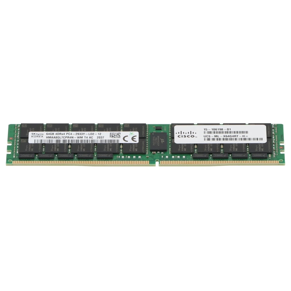 Cisco 64GB PC4-2933Y DDR4-RAM ECC LRDIMM 4R - UCS-ML-X64G4RT-H HMAA8GL7CPR4N-WM - Bild 2 von 4