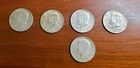 Lot Of 5, 40% Silver KENNEDY Half Dollar US Coins