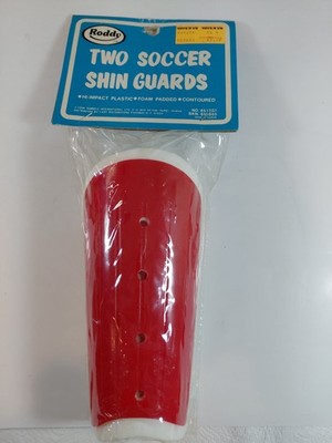 Vintage 1986 Roddy Soccer Shin Guards Pair NEW Sealed Hi-Impact Plastic Foam