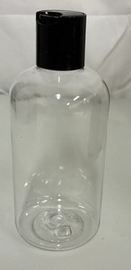 30pk 4oz Clear Plastic Bottles w/ Black Disc Caps 5.5" Bulk Lot