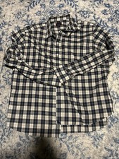Men  s Untuckit Blue Button Down Relax Fit Wrinkle Free Cotton Shirt Extra Large