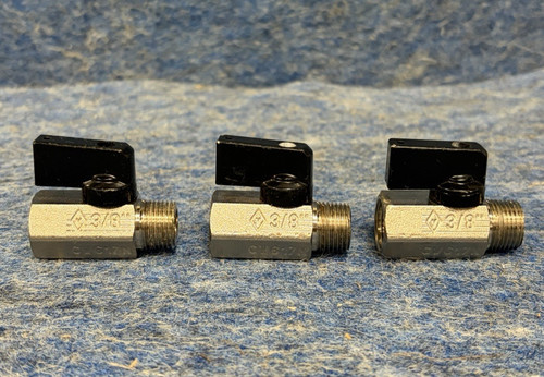 Lot Of 3 S35 3/8 CW617N 19, 450-CWP PN30 Mini Shutoff Ball Valves