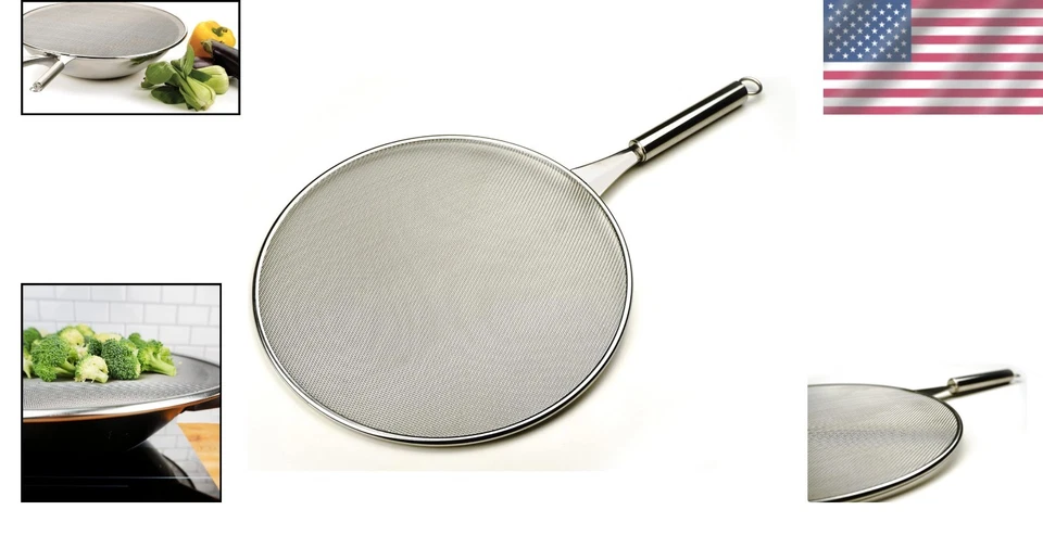 15-Inch Splatter Screen for Pots & Pans - Stainless Steel, Easy Storage - Image 2 of 4
