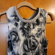 Size 8 Silk Blend Ann Taylor Gray Blue White Dress
