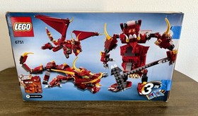 LEGO Creator 6751 Fiery Legend Dragon 3in1 NEW Open Box Sealed Bags Light Brick
