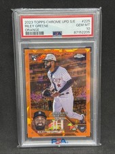 PSA 10 Riley Greene 2023 Topps Chrome Update Sapphire Rookie Orange /25 USCS225