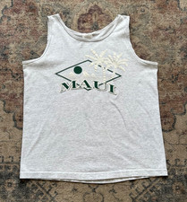 Vintage Hawaii Maui Tank Top Men's Size Large Beach Surf Made in USA Puff Print