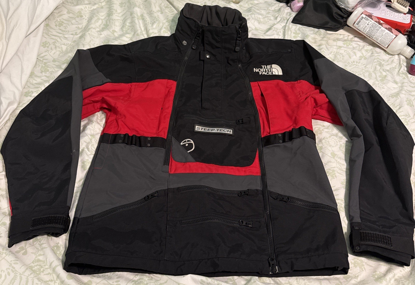 Vintage The North Face Steep Tech Jacket Men's Small Black Red Gray Excellent Condition