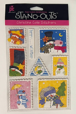 Provo Craft Snowman Winter Stand Outs Christina Cole Dimensional Stickers Pack