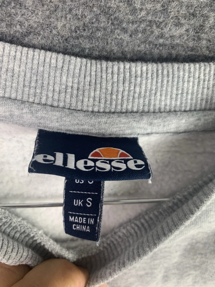 Ellesse Sweatshirt Mens Small Grey Pullover Fleece Jumper - Image 3 of 4