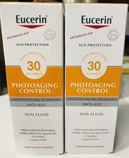 2 Box Di Eucerin Photoaging Control Fluido Solare Anti Età SPF 30 SENZA PROFUMO