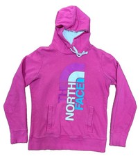 The North Face Pink Logo Pullover Hoodie Sweatshirt Women's M