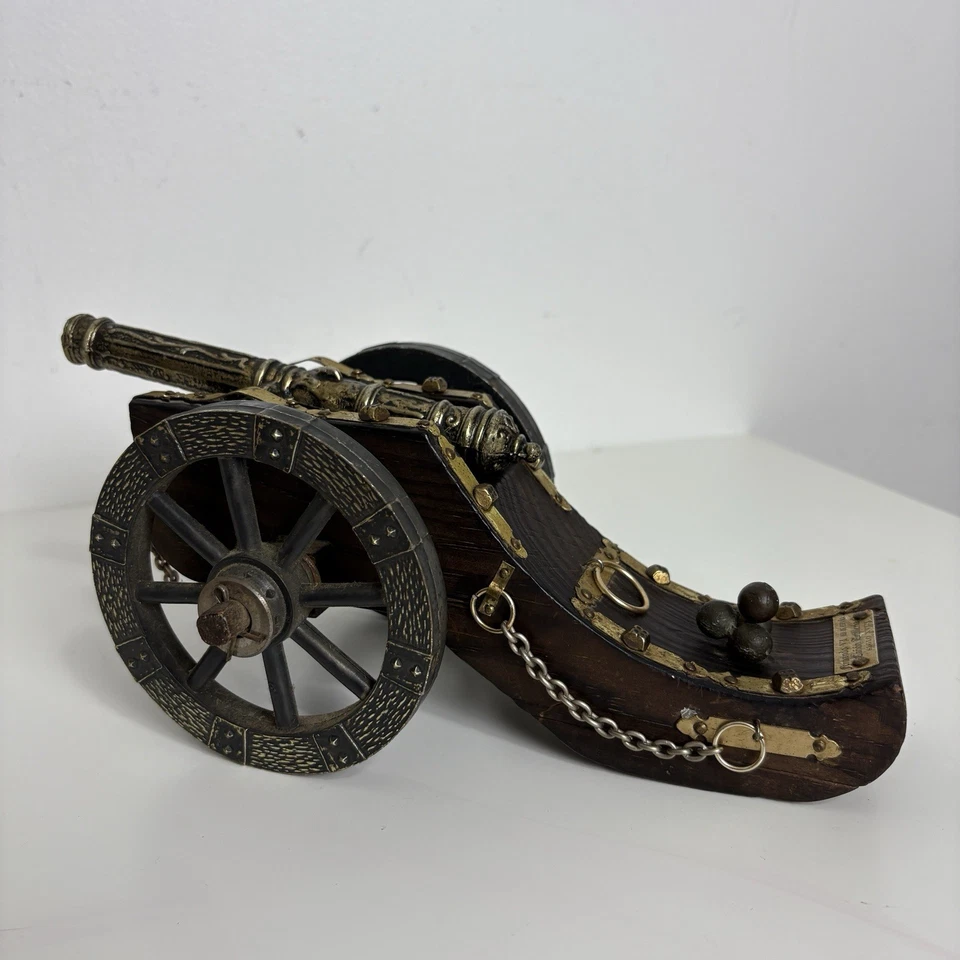 Antiguo Canon Guerra Militar Siglo Artillería Imperial Madera Oficina Decoración Foto 2 de 4