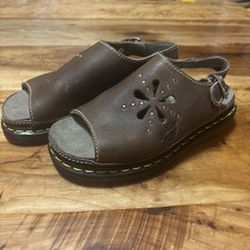 Vtg Doc Dr Martens Flower Cutout Chunky Sandals Womens Sz US 7 Made In England