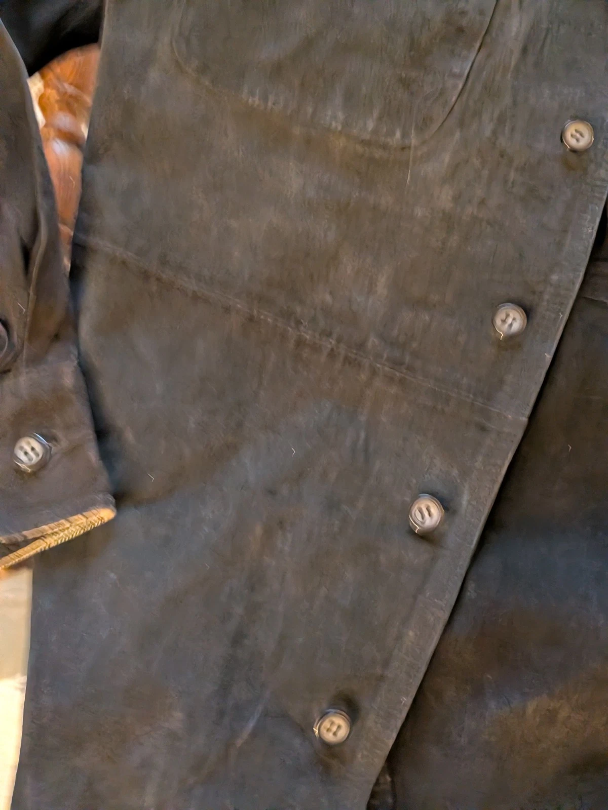Vintage KS Leather Jacket Mens Large Cowboy Western Grunge Button Up Clean! - product detail image 3