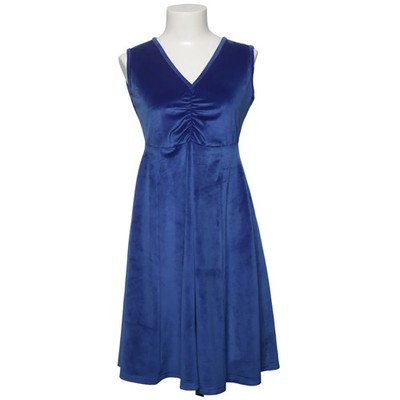 Numoco, Kleid, Größe: L, Blau, Elasthan/Polyester, Einfarbig, Samt, Damen #SFe