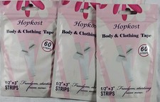 3 Pack Of Hopkost Body And Clothing Tape 60 Strips Per Pack .5 x 3 Inch Strips