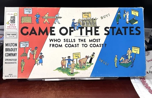 VINTAGE 1956 Milton Bradley -  Game Of The States #4920 - Complete!