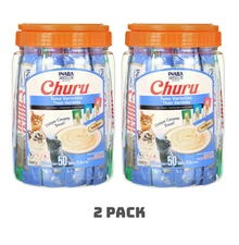 (2 pack) Inaba Churu Tuna Variety Creamy Puree Cat Treats, 0.5 oz, 50 Tubes