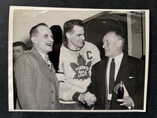 Toronto Maple Leafs Syl Apps + Conn Smythe Photo NHL Hockey Stanley Cup HOF