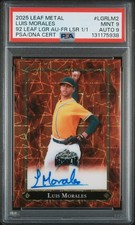 2025 LEAF METAL 92 LEAF LEAF GOLD ROOKIES AUTOS LUIS MORALES 1/1 PSA 9 AUTO 9