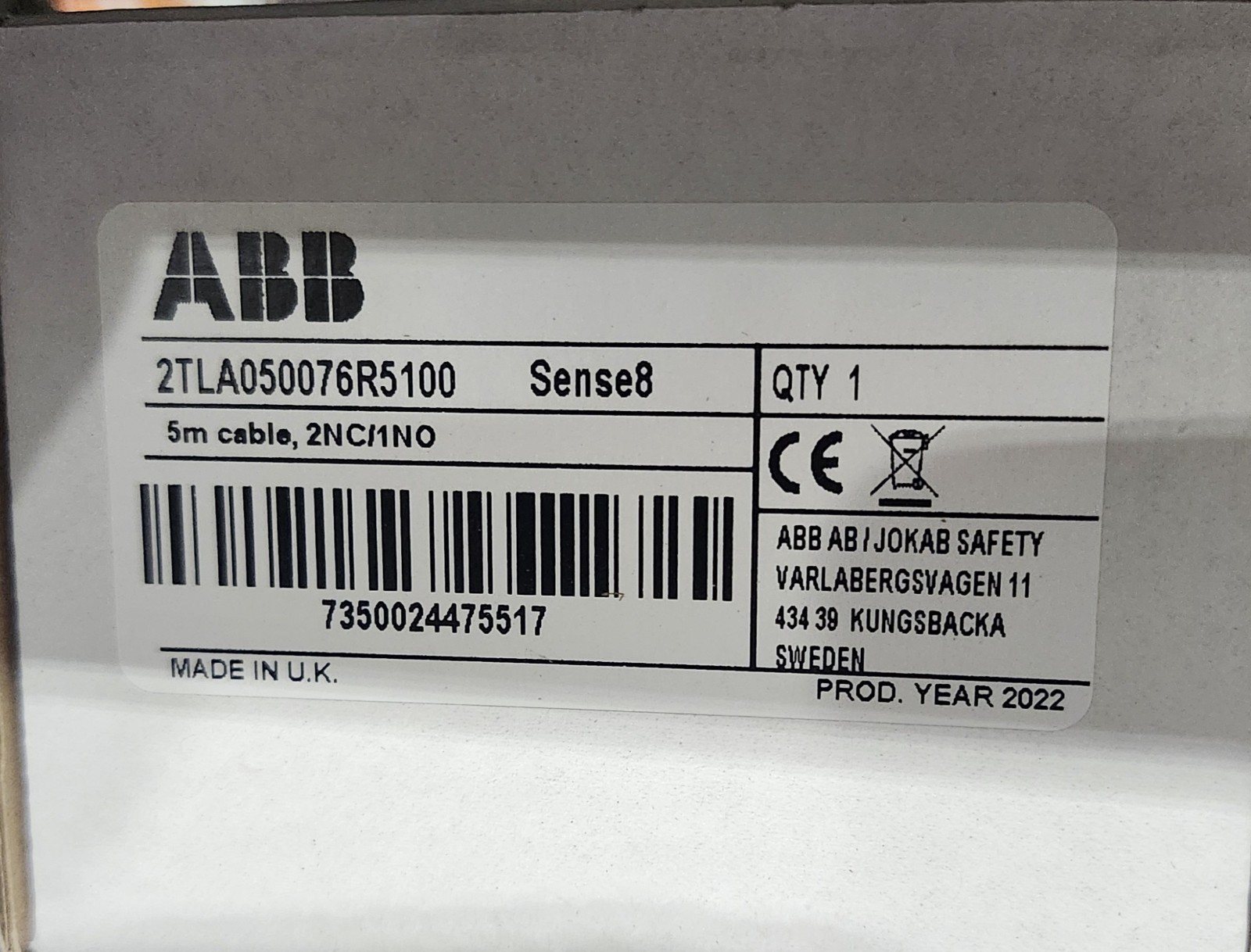 NEW ABB 2TLA050076R5100 JOKAB SAFETY SWITCH