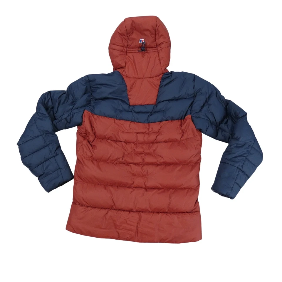 Chaqueta Berghaus Para Hombre M Rojo Azul Puffer Hydrodown 600 Pertex Con Capucha Foto 2 de 4