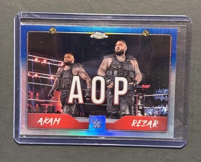 2025 Topps Chrome WWE - Tag Team Rezar, Akam #TAG-AOP Blue Refractor /150
