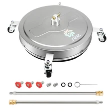 20'' Pressure Washer Surface Cleaner with 4 Wheels, Stainless Steel Housing, ...